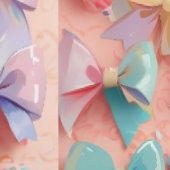 Papier Peint Kawaii Cute Nursery Pastel Bows & Candies Motif (Couture)