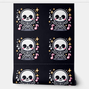 Papier Peint Kawaii Dancing Skeleton Halloween Cute Éffrayante 