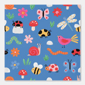 Papier Peint Kids Blue Insect Wallpaper (Recto)