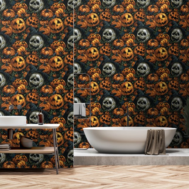 Papier Peint Kine de Halloween (Salle de bain)