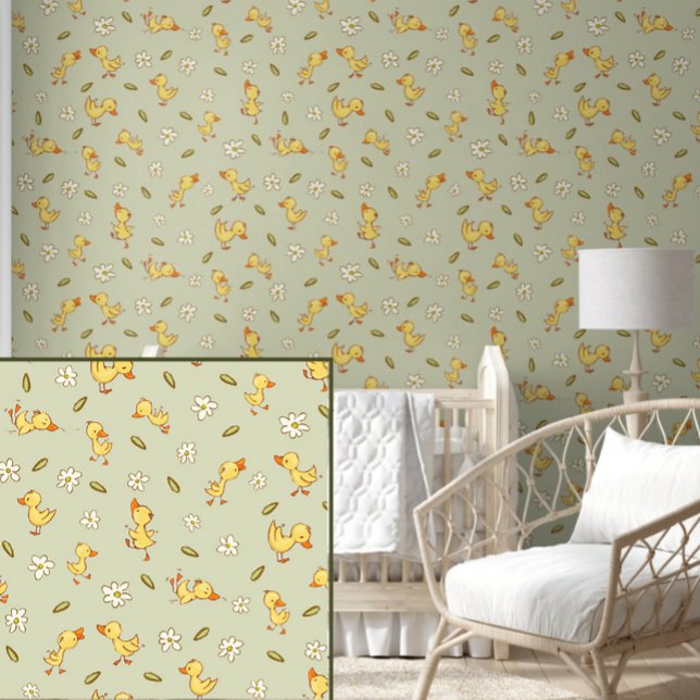 Papier Peint Kits mignons et drôles sur vert clair (Créateur téléchargé)