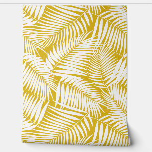 Papier Peint Kona Palms Hawaiian Tropical Leaf - Sulphur Gold