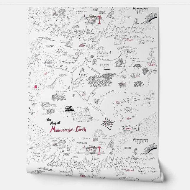 Papier Peint La carte de la Terre Manuscrit (Déroulement)