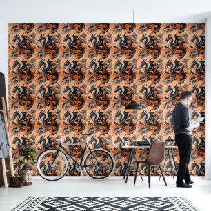 Papier Peint La guerre des dragons Cieux orange