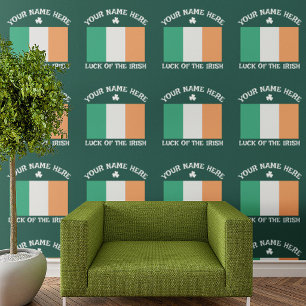Papier Peint La Saint-Patrick Drapeau Irlande Nom Personnalisé 