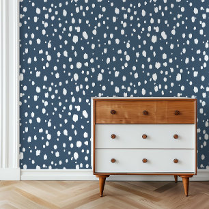 Papier Peint Lac Bleu et Blanc Points Abstraits