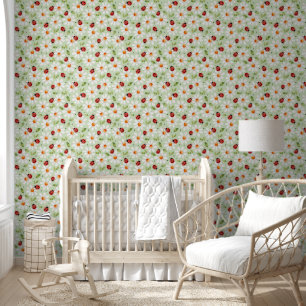 Papier Peint Ladybug Daisy Nursery Enfants Chambre Vert