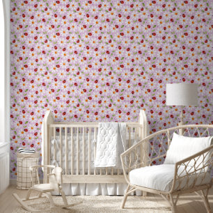 Papier Peint Ladybug Daisy Nursery Enfants Chambre Violet