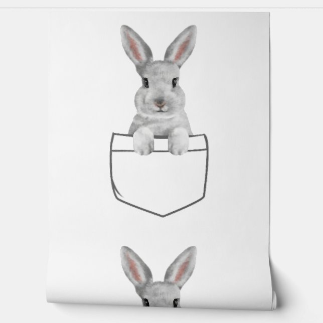Papier Peint Lapin dans une poche drôle de lapin de Pâques (Déroulement)