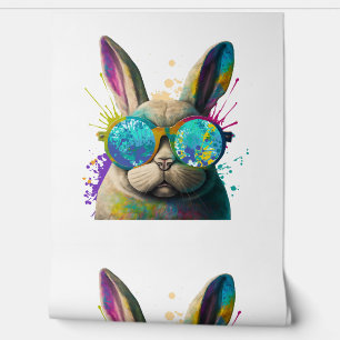 Papier Peint Lapin face Cool de Pâques lapin avec lunettes