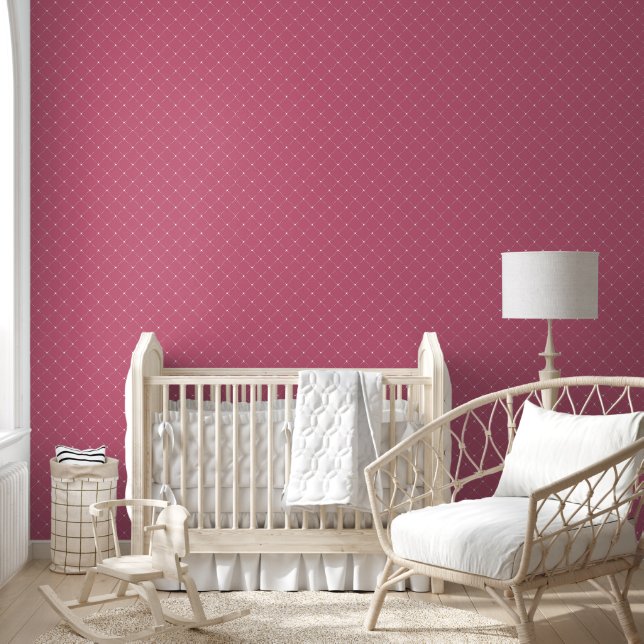 Papier Peint Lattice de diamant rose (Enfants)