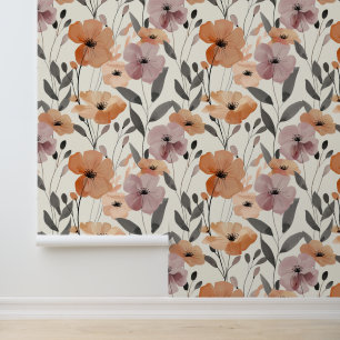 Papier Peint Lavande de terre Abstraite Florale moderne