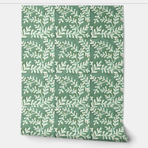 Papier Peint Le feuillage vert et blanc