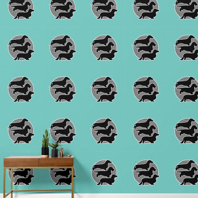 Papier Peint Le Monde De 3 Dachshunds différents 2 (Couloir)