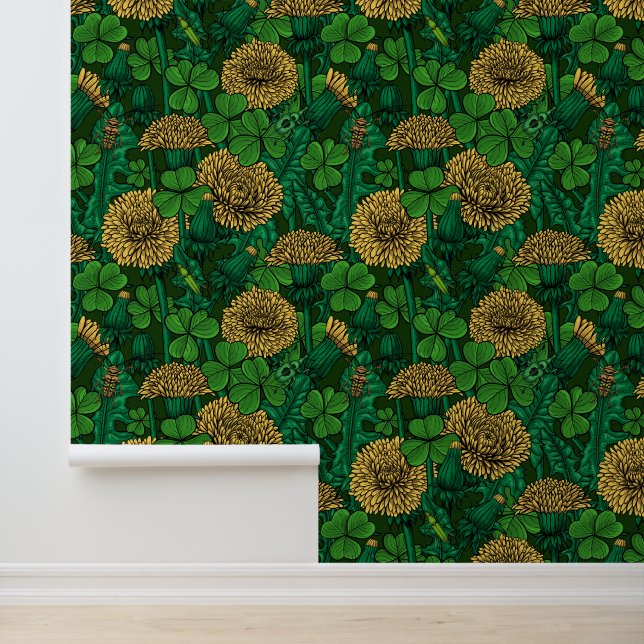Papier Peint Le pré en vert et jaune (Application)
