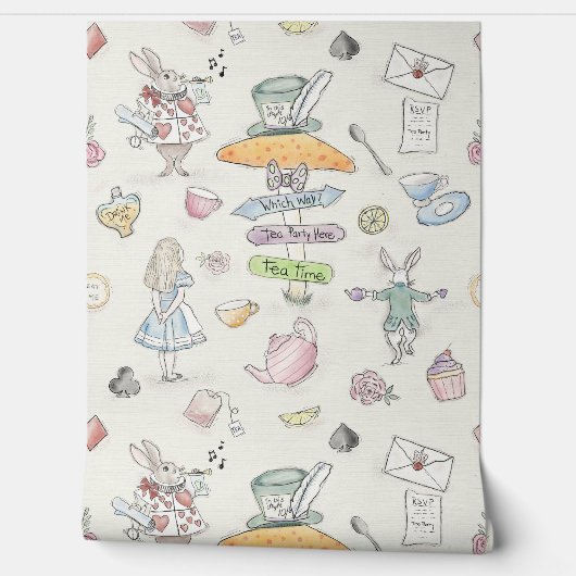 Papier Peint Le Tea Party d'Alice (Déroulement)