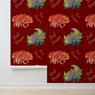 Papier Peint Leaf Dragon, fire dragon pixel art