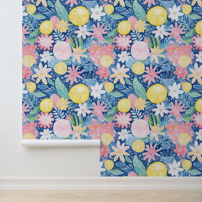 Papier Peint Lemon Blossom Pastels (Application)