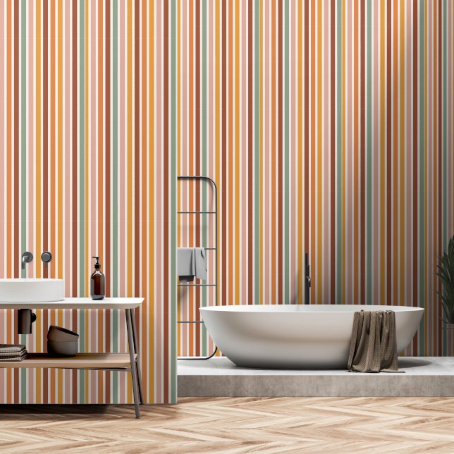 Papier Peint Les années 70 60 ans rétro (Salle de bain)
