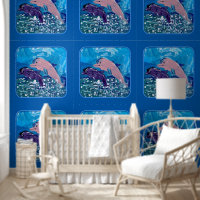 Les dauphins dans les vagues "Art par les enfants"