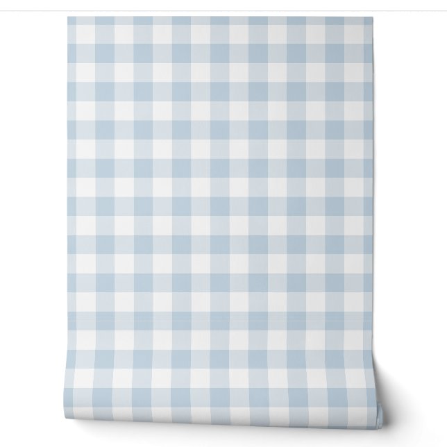 Papier Peint Lessive Douce Vichy Bleu (Déroulement)