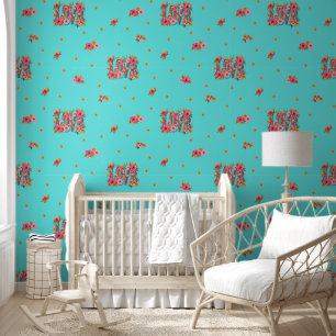 Papier Peint Lettres d'amour floral - Motif sans couture 5