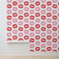 Lèvres rouges et roses, Motif des lèvres, bâton à