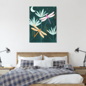 Papier peint libellules roses et orange - Toile (Insitu(Chambre))