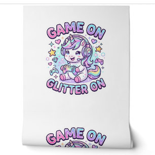 Papier Peint Licorne Jeu Sur Paillettes Sur Graphisme Merch De