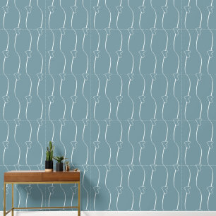 Papier Peint Liens de coeur gris clair Art ligne, gris Turquois