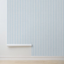 Light Blue Vertical Stripes Linen Look Coastal