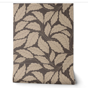 Papier Peint Lignes courbes Branches Feuilles Noir G620