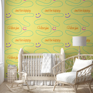 Papier Peint Lignes et mots amusants motif - Avoir amusant 1