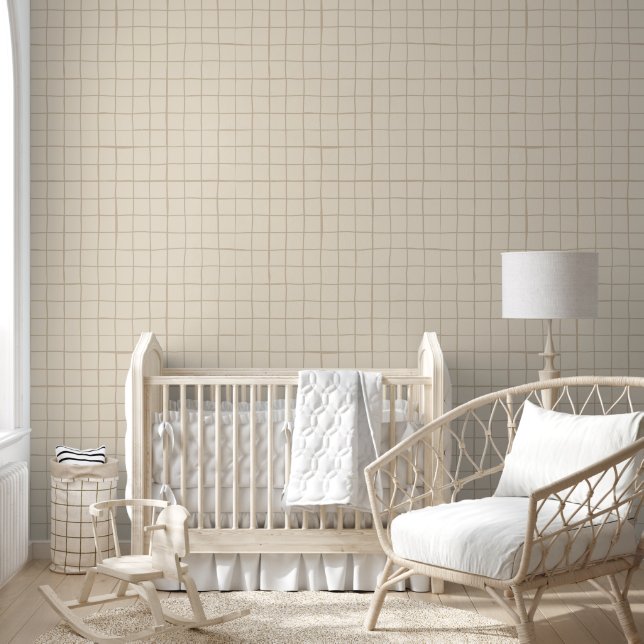Papier Peint Lignes neutres Beige (Enfants)