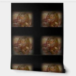 Papier Peint Lion, agneau et colombe