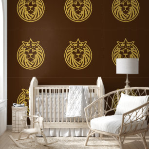 Papier Peint Lion Avec Couronne - Style Or 4