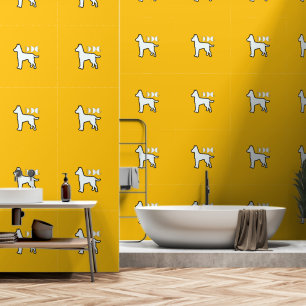 Papier Peint Logo de chien jaune blanc animal chien