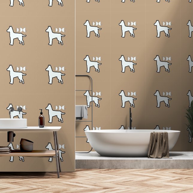 Papier Peint Logo du chien Café (Salle de bain)