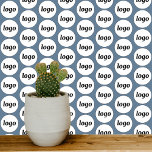 Papier Peint Logo Motif Business Promotion Dusty Blue<br><div class="desc">Papier peint motif logo simple et moderne pour votre entreprise. Remplacez le logo par le vôtre. Parfait pour votre bureau,  magasin ou local,  ou pour servir de toile de fond pour un salon professionnel ou un événement promotionnel. Minimaliste et professionnel.</div>
