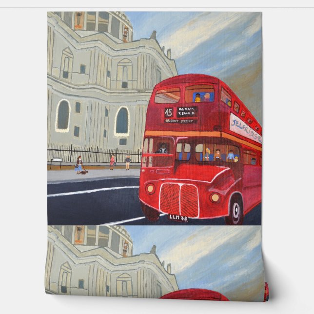 Papier peint London Red Bus (Déroulement)