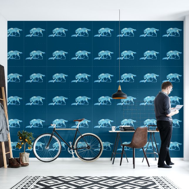 Papier Peint Loup bleu (Salon)
