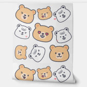 Papier Peint Lovely Teddy bear pattern for Your Kid Room (Déroulement)