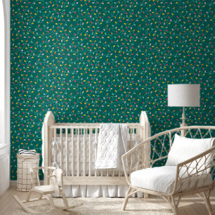 Papier Peint Lumières de Noël sur Arrière - plan Turquoise