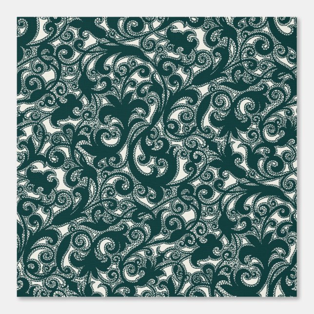 Papier Peint LUNA Dark Teal Botanique Floral (Recto)