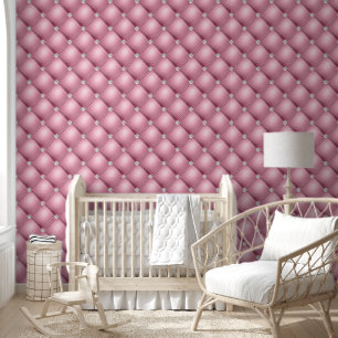 Papier Peint Luxe Diamond Tufted Rose Quilé