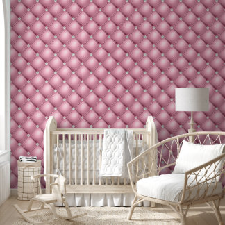 Papier Peint Luxe Diamond Tufted Rose Quilé