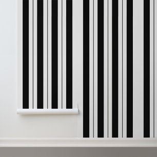 Papier Peint Luxe moderne Black White Stripes Motif