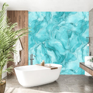 Papier Peint Luxe Turquoise Marbre Texture Aqua