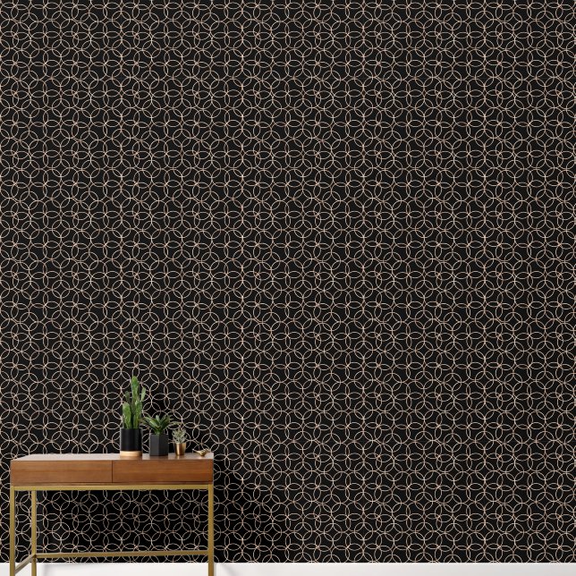 Papier Peint Luxueux Gold Black Geometrical (Couloir)