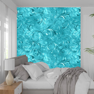 Papier Peint Luxury Girly Turquoise soft satin Texture